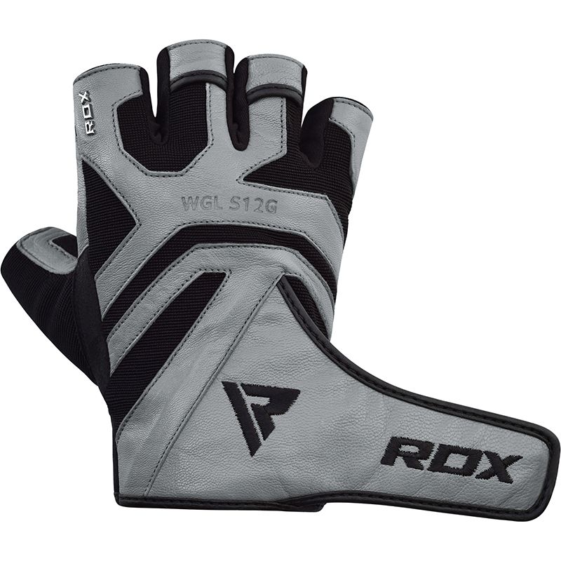 RDX S12 Перчатки для тяжелой атлетики и фитнеса (Серый, S)