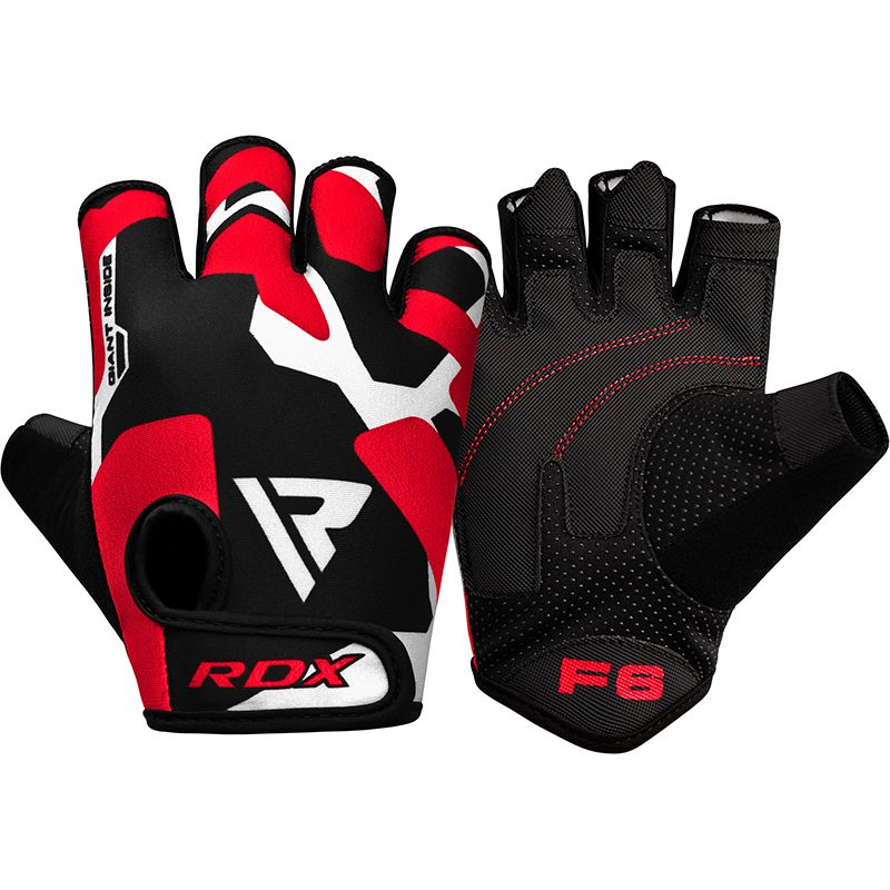 RDX F4 Тяжелоатлетические перчатки для фитнеса (Красный, S)