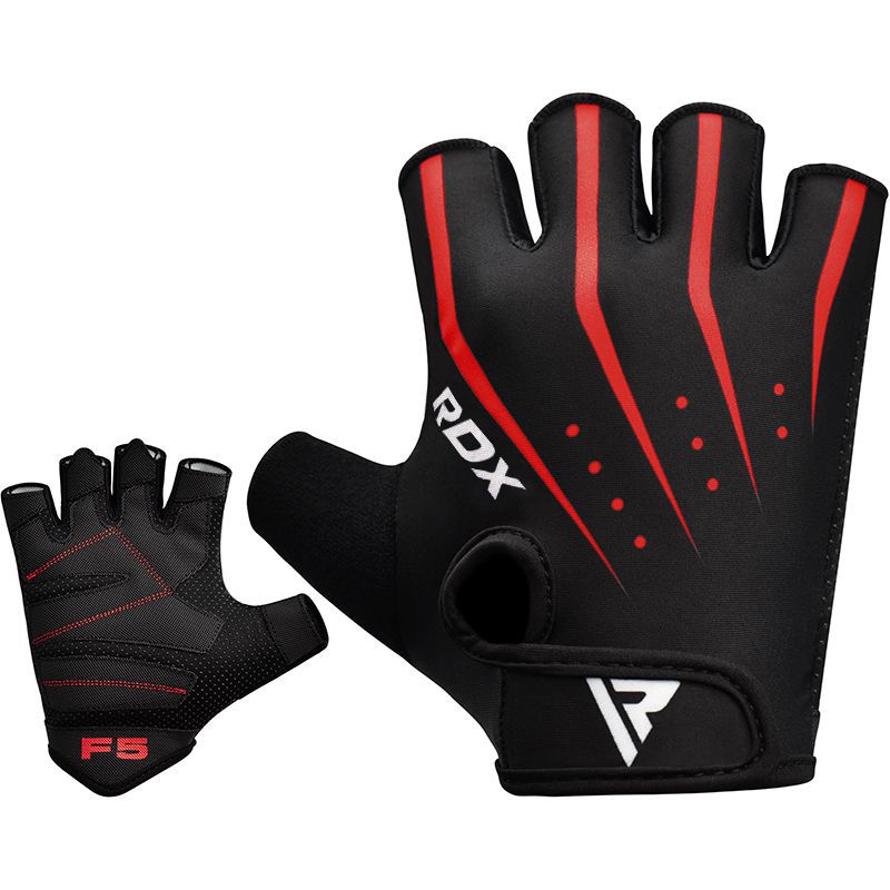 RDX F5 Тяжелоатлетические перчатки для фитнеса (Красный, S)